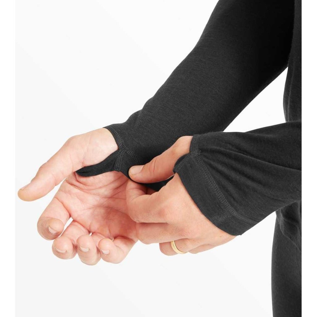 Artilect Boulder 125 Long Sleeve Crew Merino Men's Baselayer - Black - Hill and Dale Outdoors