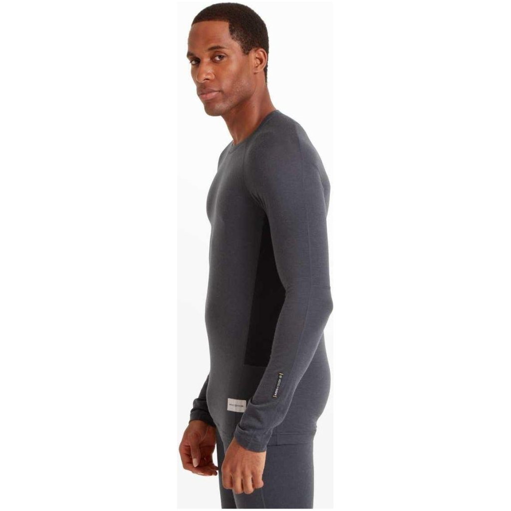 Artilect Boulder 125 Long Sleeve Crew Merino Men's Baselayer - Dusk Blue/ Black - Hill and Dale Outdoors
