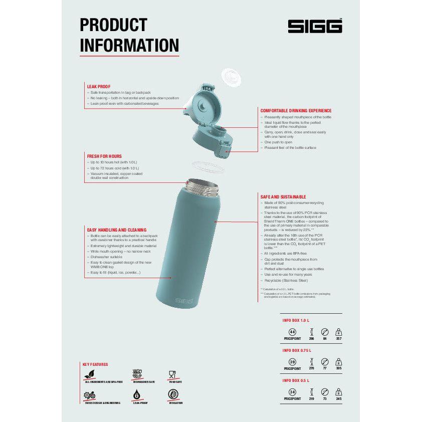 Sigg Water Bottle Shield Therm ONE 1.0L - Eco Red - Hill and Dale Outdoors