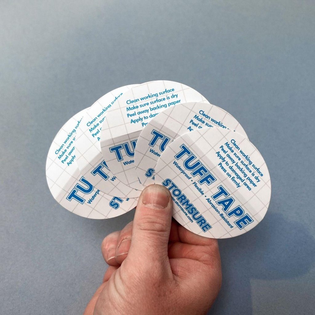Stormsure 'TUFF Tape' Self Adhesive Waterproof Repair Patches - 5 pack 75mm - Hill and Dale Outdoors