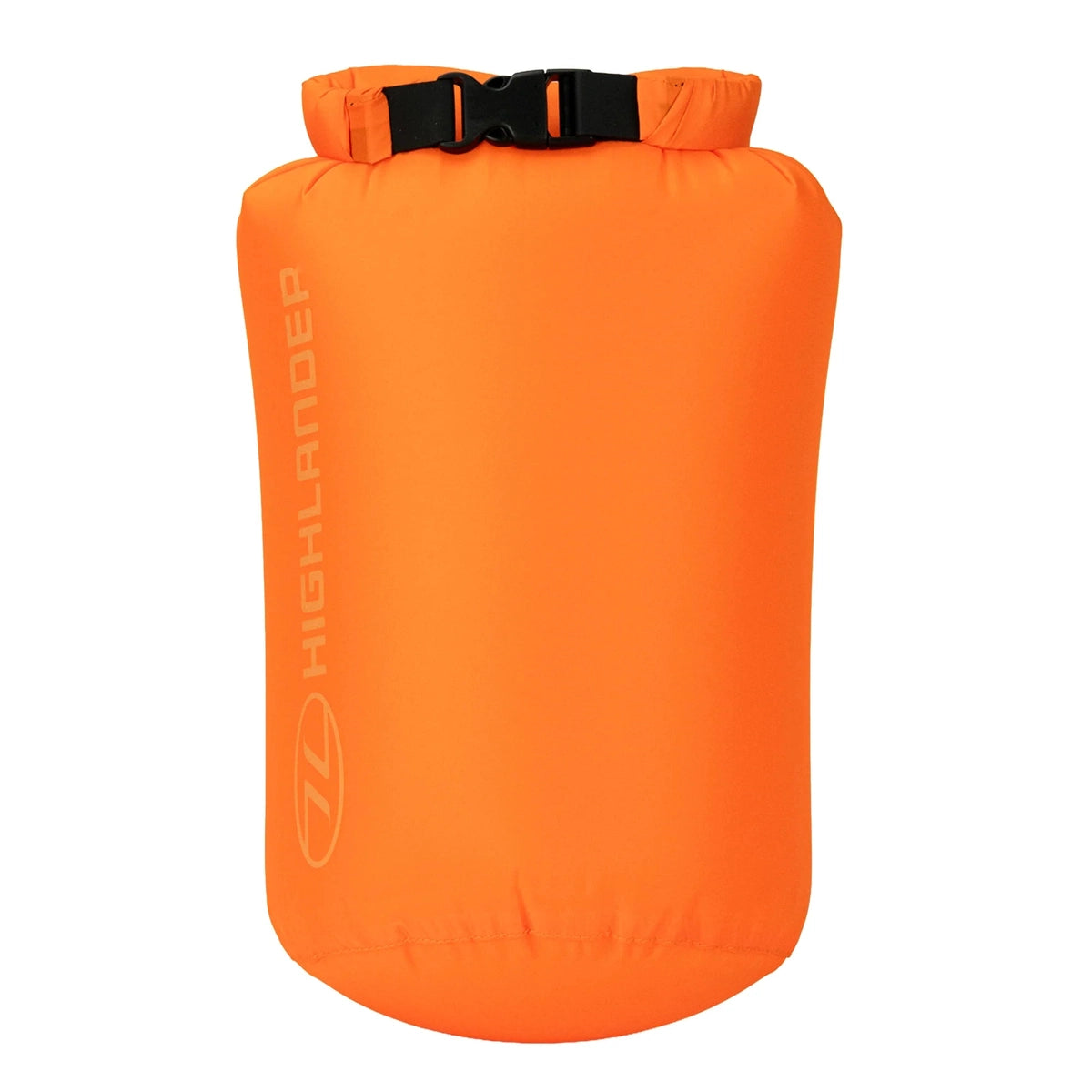 bright orange Highlander X-Lite dry bag with roll-top closure