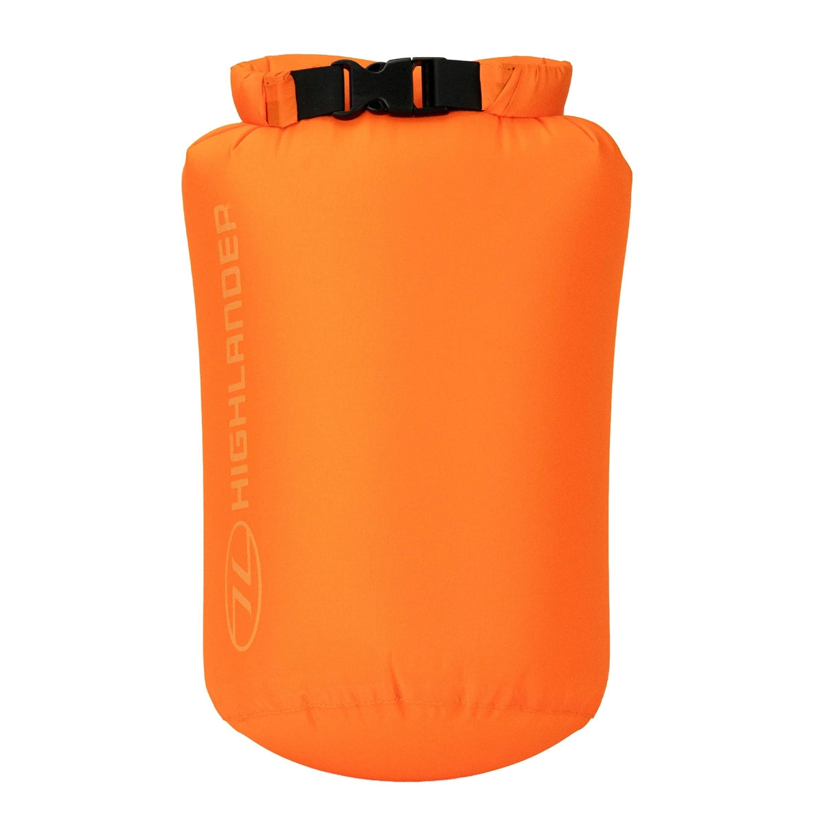 vibrant orange Highlander 7L dry bag with quick-release buckle