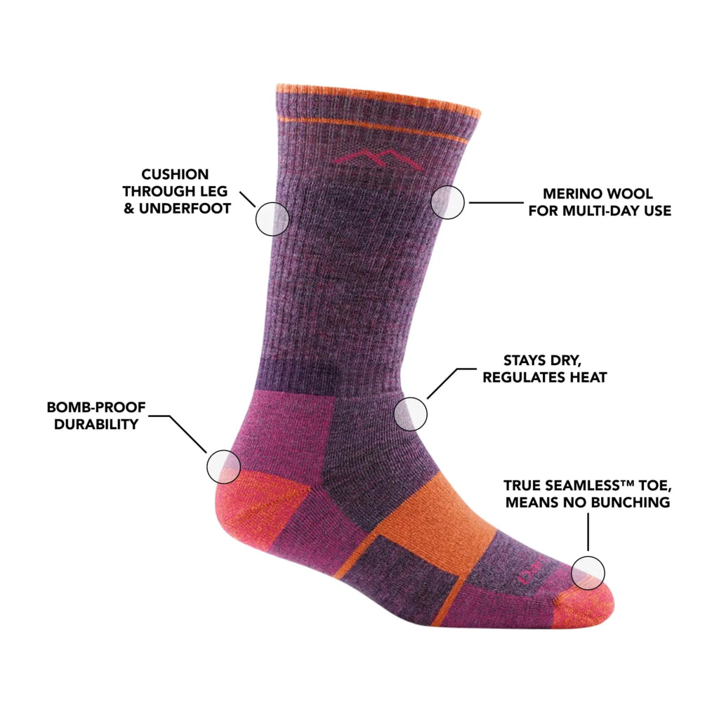 Darn Tough 1908 Women's Hiker Boot Full Cushion Midweight Hiking Sock - Eclipse - Hill and Dale Outdoors