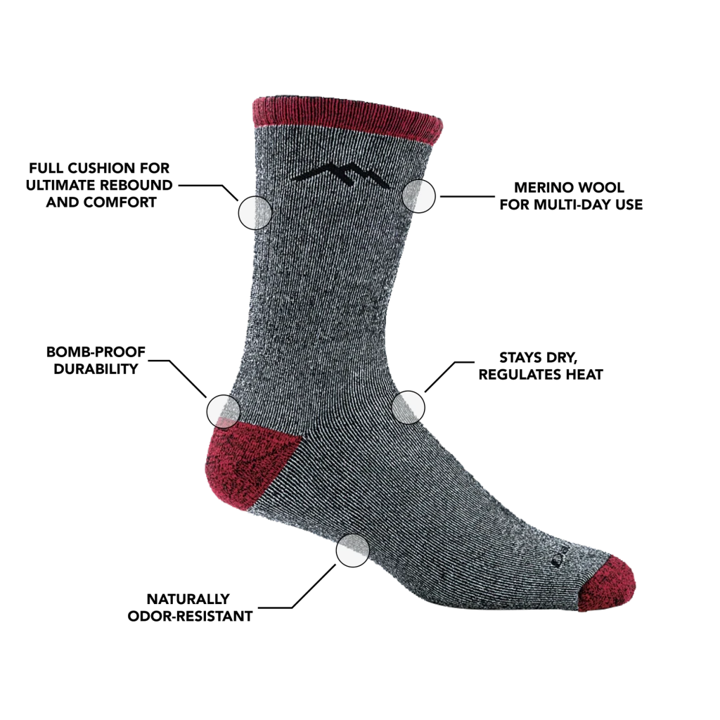 Darn Tough 1953 Men's Mountaineering Micro Crew Heavyweight Hiking Socks - Hill and Dale Outdoors