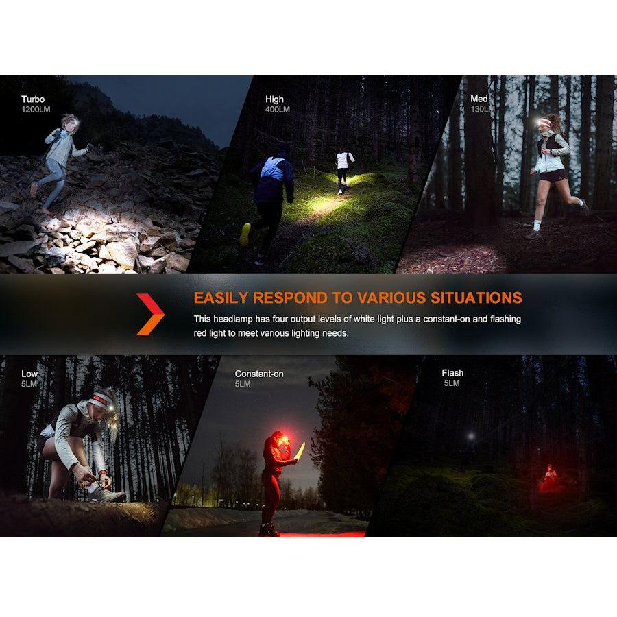 Fenix HM62 - T Light Weight Trail Running USB Rechargeable Headtorch - Black - Hill and Dale Outdoors