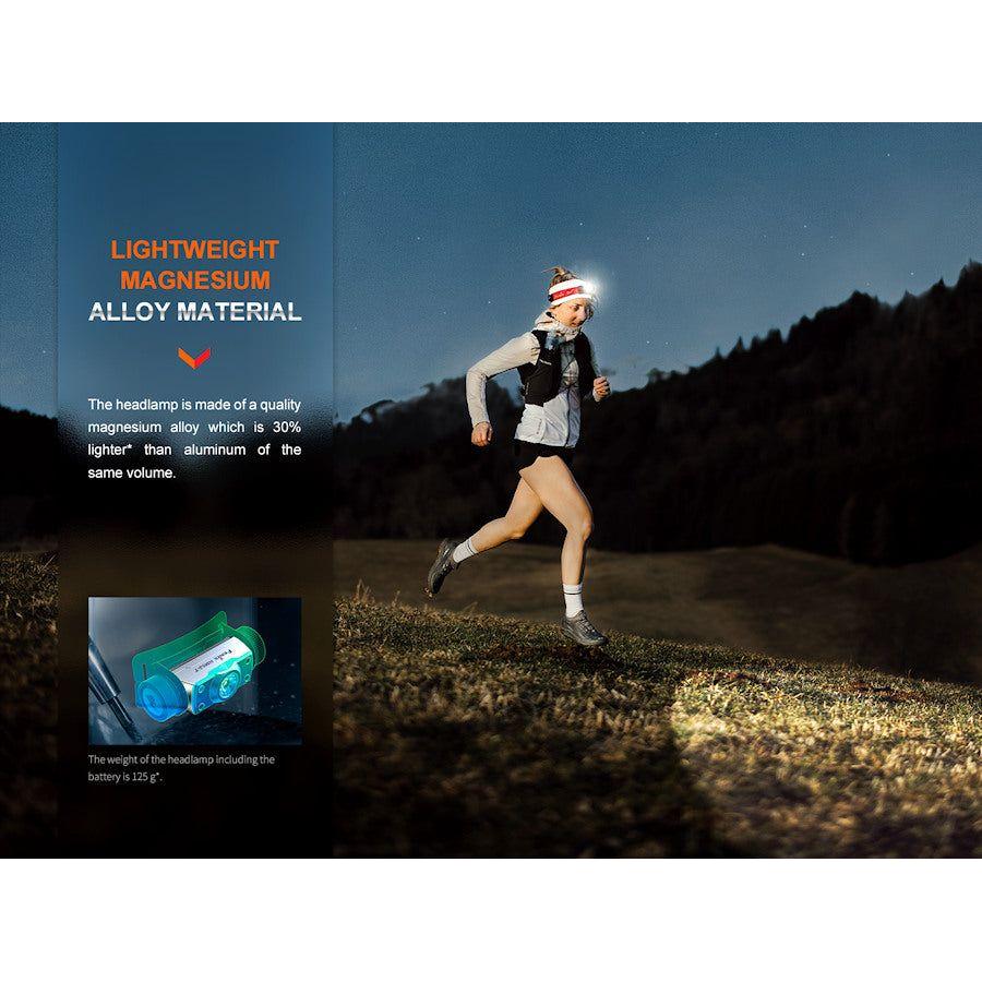 Fenix HM62 - T Light Weight Trail Running USB Rechargeable Headtorch - Black - Hill and Dale Outdoors
