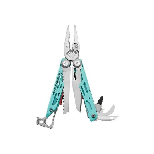 Leatherman Signal® Multi - Tool with Nylon Sheath - Aqua & Silver - Hill and Dale Outdoors
