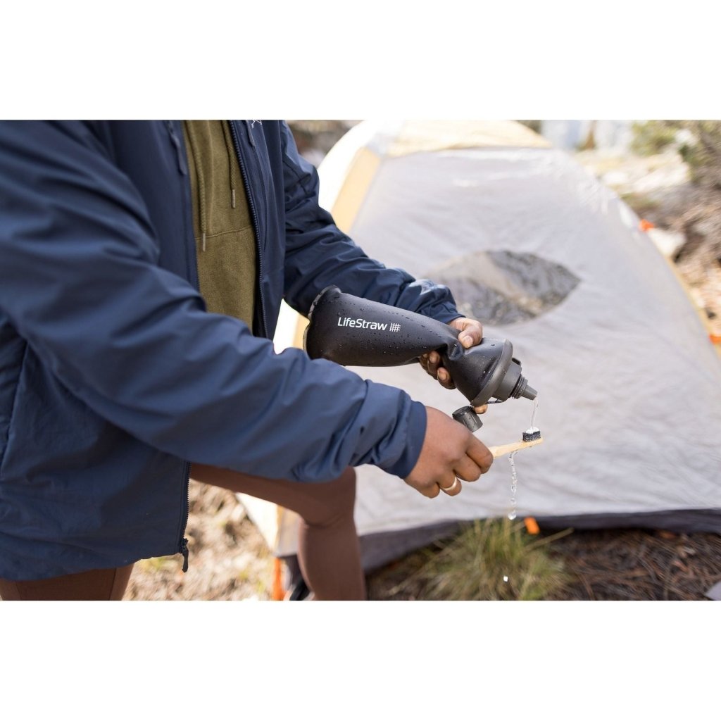 LifeStraw Peak Series 650ml Squeeze Bottle - Dark Grey - Hill and Dale Outdoors