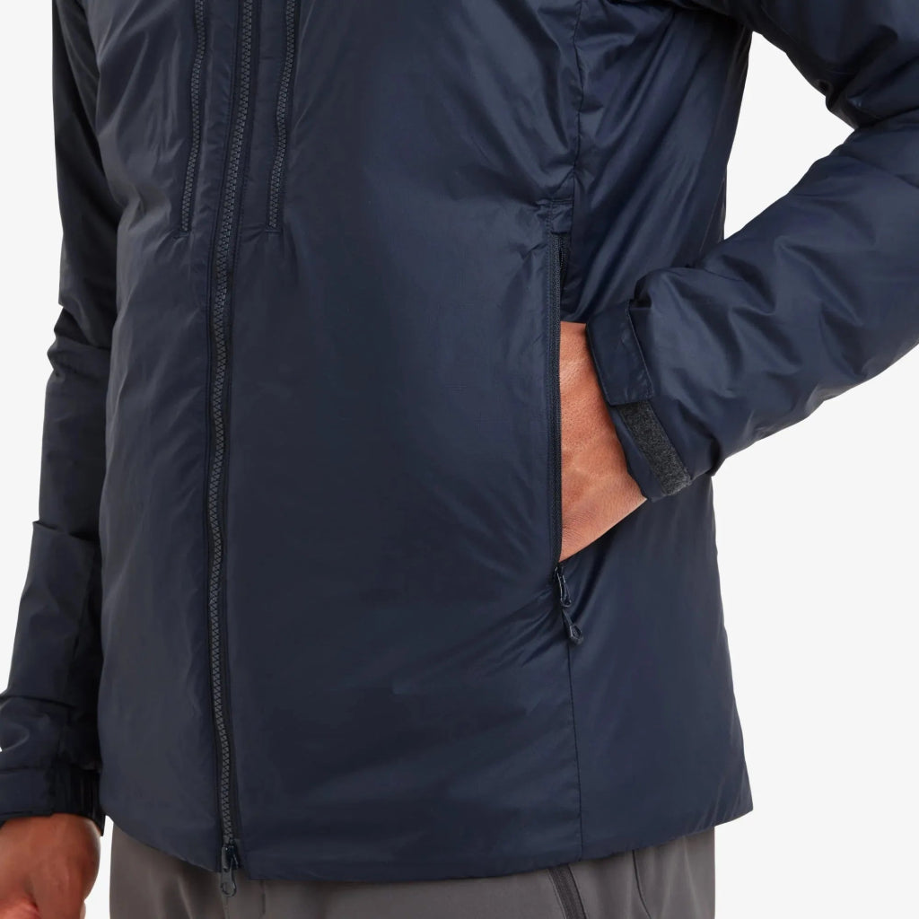 Montane Men&#39;s Respond XT Hooded Synthetic Insulated Jacket - Eclipse Blue - Hill and Dale Outdoors